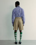 Stripe flower letter pocket shirt