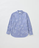 Stripe flower letter pocket shirt